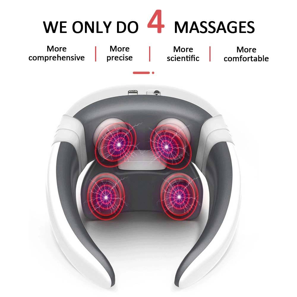 Smart Electric Pulse Back and Neck Massage 4 Heads Pain Relief Tool Health Care Relaxation Cervical Vertebra Physiotherapy Smart Electric Pulse Back and Neck Massage 4 Heads Pain Relief Tool Health Care Relaxation Cervical Vertebra Physiotherapy